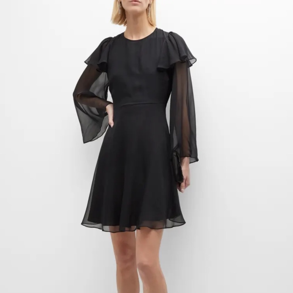 Rebecca Taylor black silk chiffon dress, originally $395